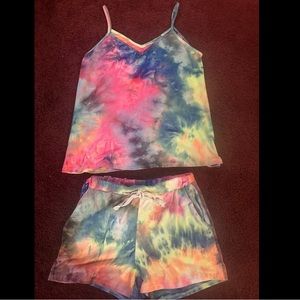 Matching Tie Dye Tank and Shorts Set- Small